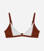 Biquíni Top Triangulo Fixo em Microfibra Texturizada com Bloco de Cor - 1