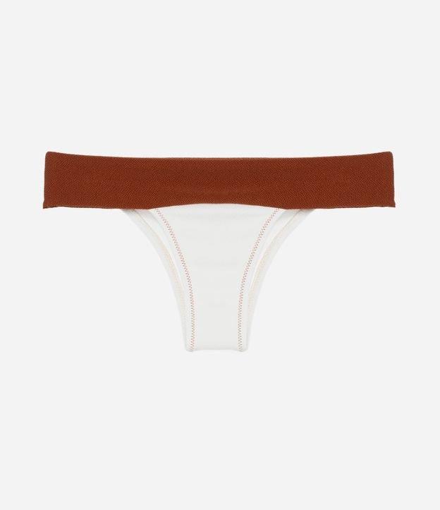 Biquíni Calcinha Pala Larga em Microfibra Texturizada com Bloco de Cor - 1