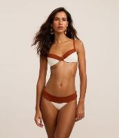 Biquíni Calcinha Pala Larga em Microfibra Texturizada com Bloco de Cor - 2