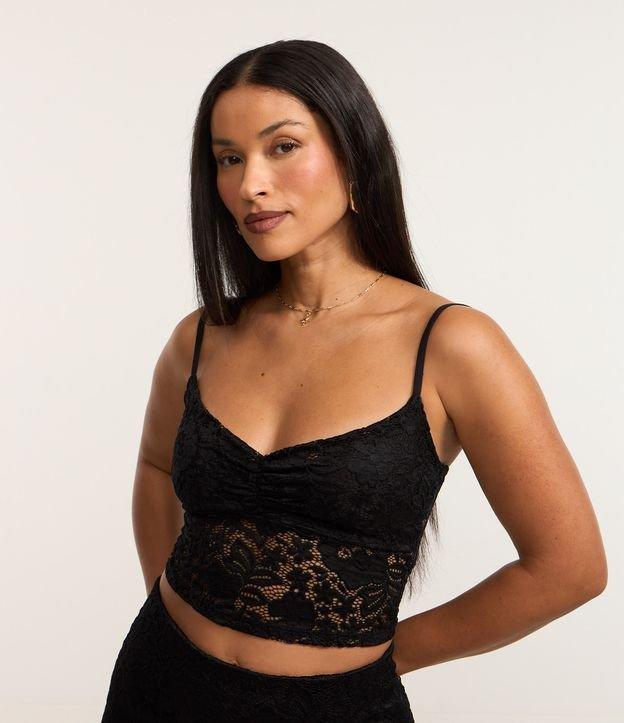 Blusa em Renda Floral com Alças Finas - 1