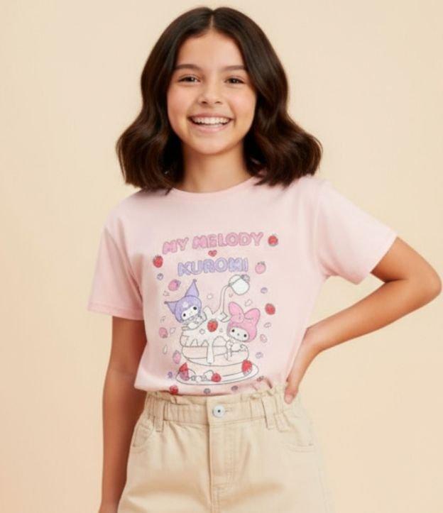 Camiseta Infantil com Estampa My Melody e Kuromi - Tam 5 a 14 Anos - 3
