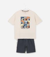 Pijama Curto Infantil com Estampa de Futebol - Tam 4 a 12 Anos - 1