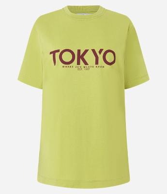 Camiseta em Algodão com Lettering Tokyo Zen Meets Neon