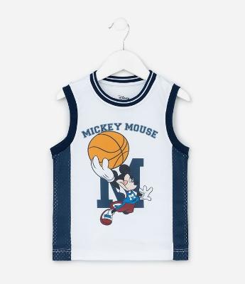 Regata Infantil de Basquete em Microfibra Mickey Mouse - Tam 1 a 6 Anos