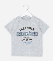 Camiseta Infantil em Cotton Estilo College com Estampa Lettering Chicago - Tam 1 a 6 Anos - 1