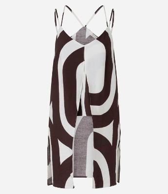 Blusa em Viscose com Alça Fina e Estampa Abstrata