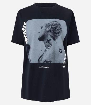 Camiseta Regular em Algodão com Estampa Justin Bieber