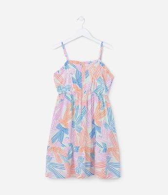 Vestido Infantil em Viscose com Estampa de Laços - Tam 5 a 14 Anos