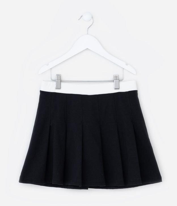 Saia Infantil com Pregas e Cós Contrastante - Tam 5 a 14 Anos - 1