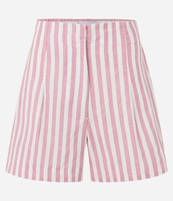 Short Runner em Tricoline Listrado com Elástico no Cós