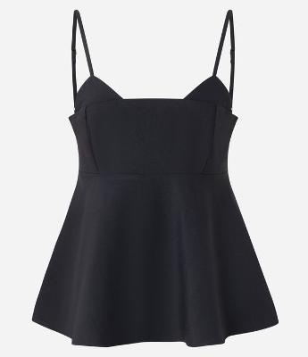 Blusa Peplum em Alfaiataria om Decote Diferenciado