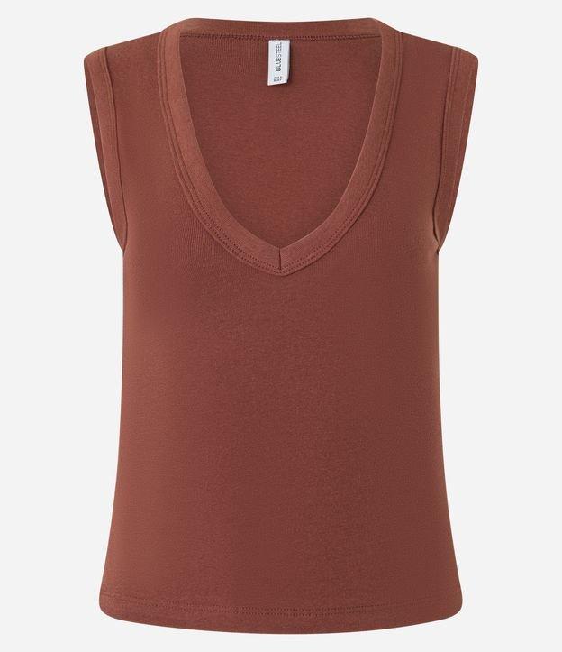 Blusa Básico em Ribana com Decote V - 1