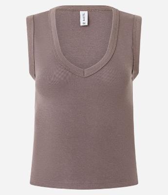 Blusa Básico em Ribana com Decote V