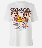Camiseta T-shirt em Algodão com Estampa Lettering "Snacks Chip n' Dale" Tico e Teco - 1