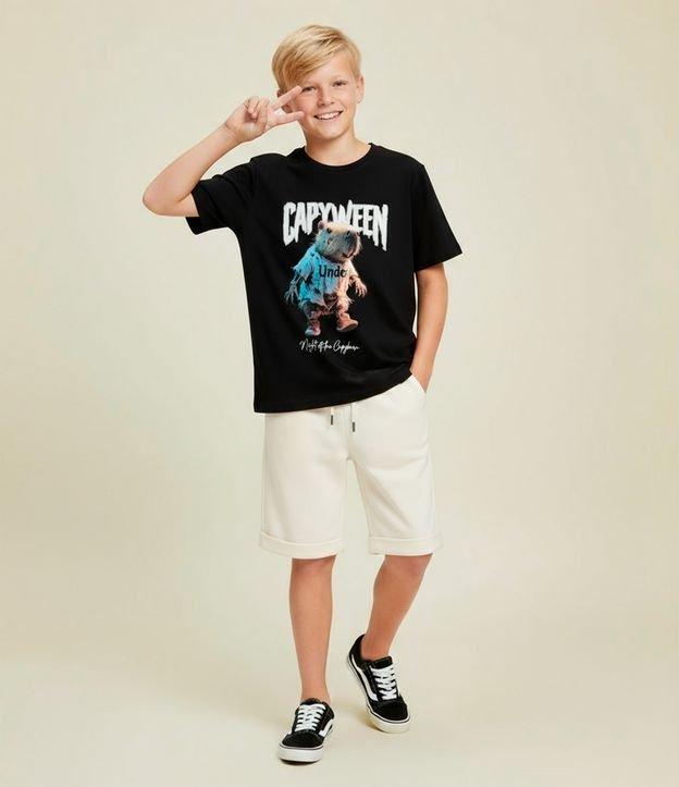 Camiseta Infantil com Estampa Capivara de Halloween - Tam 5 a 14 Anos - 2
