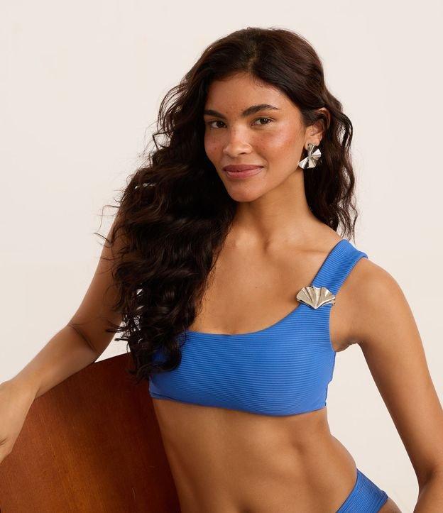 Biquíni Top Ombro Só em Microfibra Canelada com Aviamento - 2