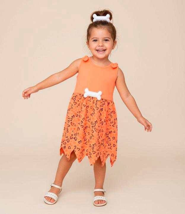 Vestido Infantil com Estampa Era das Cavernas - Tam 1 a 6 Anos - 2