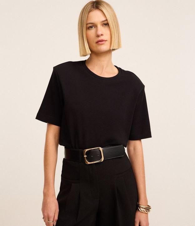 Blusa T-shirt com Ombreiras - 1