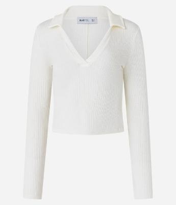 Blusa em Ribana Quentinha com Gola Polo