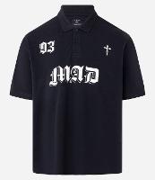 Camiseta Boxy em Algodão com Gola Polo Lettering 93 Mad - 1