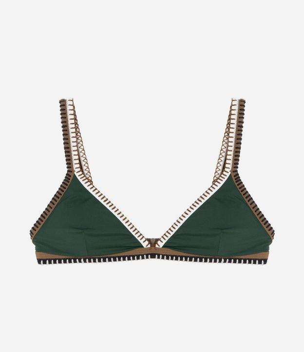 Biquíni Top Triangulo Fixo em Microfibra com Costuras Contrastantes - 1