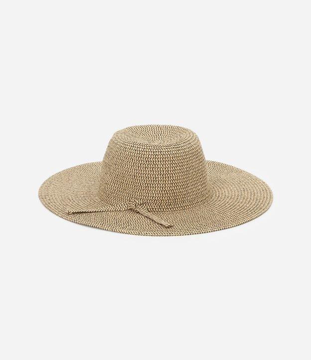 Chapéu de Praia em Palha com Aba Média e Gorgurão - 1