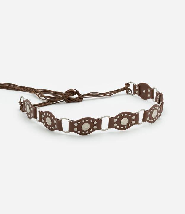 Cinto Médio com Elos Detalhados e Fechamento de Cordas Boho Romântico - 2