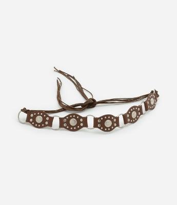 Cinto Médio com Elos Detalhados e Fechamento de Cordas Boho Romântico