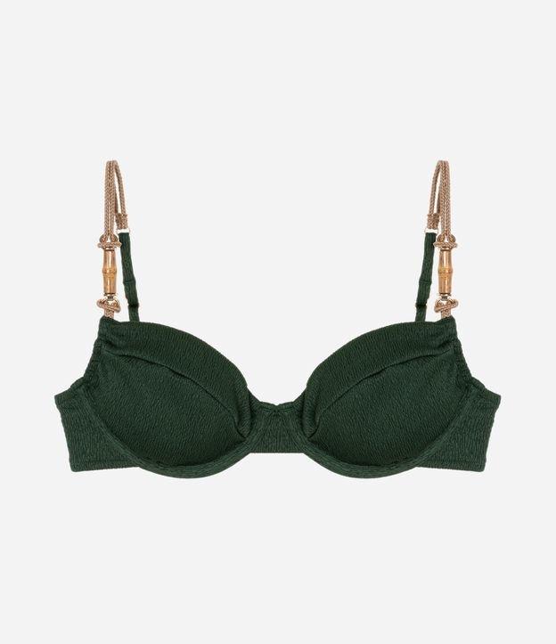 Biquíni Top Meia Taça em Microfibra Texturizada com Aviamento de Bambu Natural - 1