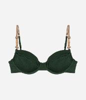 Biquíni Top Meia Taça em Microfibra Texturizada com Aviamento de Bambu Natural - 1