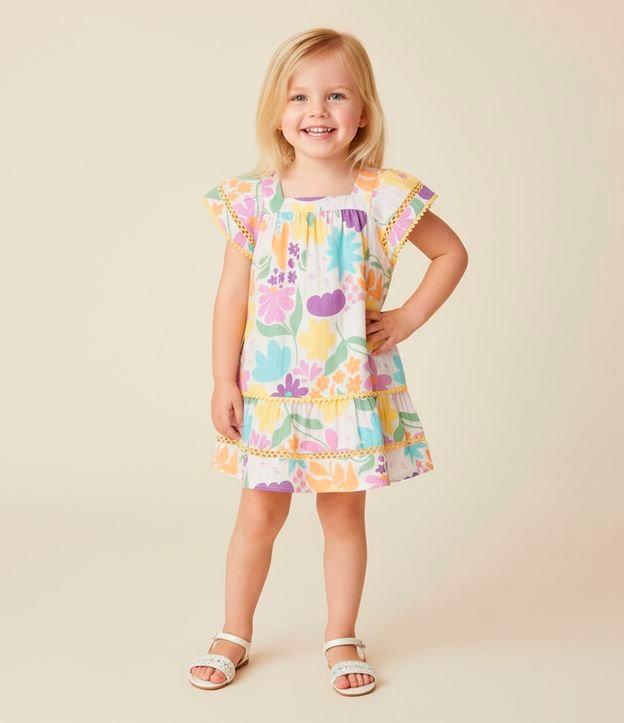 Vestido Infantil com Estampa Floral - Tam 1 a 6 Anos - 2