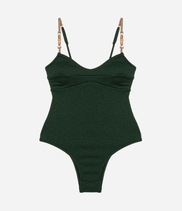 Maiô em Microfibra Texturizada com Alça Elástico e Aviamento de Bambu Natural - 1