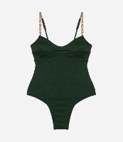 Maiô em Microfibra Texturizada com Alça Elástico e Aviamento de Bambu Natural - 1