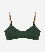 Biquíni Top Camisetinha em Microfibra Texturizada com Alça Elástica e Aviamento de Bambu Natural - 1