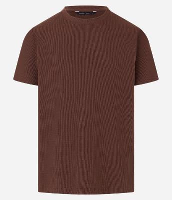 Camiseta Regular em Algodão com Textura Waffle