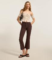 Calça Flare Cropped em Jeans com Barra Cortada - 2