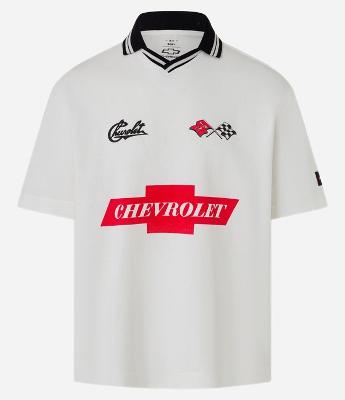 Camisa Polo Boxy em Algodão com Estampa Chevrolet