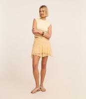 Saia Curta com Renda e Babado Duplo - 1