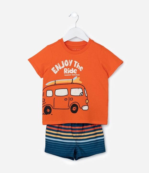 Conjunto Infantil com Estampa de Kombi e Lettering Enjoy The Ride - Tam 1 a 6 Anos - 1
