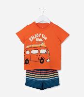 Conjunto Infantil com Estampa de Kombi e Lettering Enjoy The Ride - Tam 1 a 6 Anos - 1