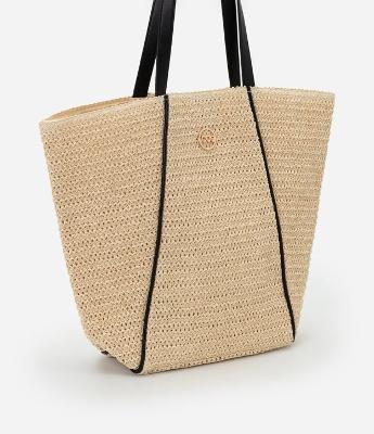 Bolsa de Praia em Palha com Alça de PU