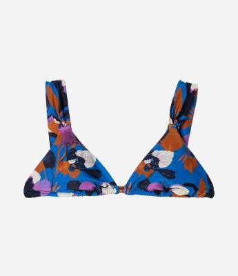 Biquíni Top Cortininha Alongado em Microfibra com Estampa Floral