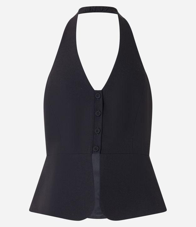 Colete Peplum Frente Única Alfaiatado com Botões - 1