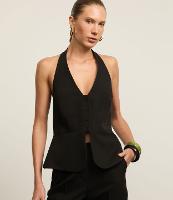 Colete Peplum Frente Única Alfaiatado com Botões - 2