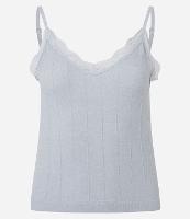 Blusa de Pijama Alcinha Seamless com Renda e Textura Trançada - 1