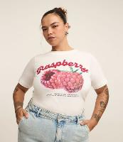 Camiseta em Algodão com Estampa de Framboesa Curve & Plus Size - 1