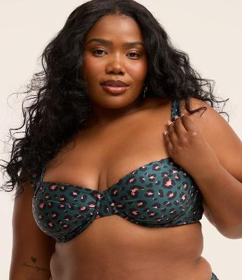 Biquíni Meia Taça em Microfibra com Estampa Animal Print Brilhosa Curve & Plus Size