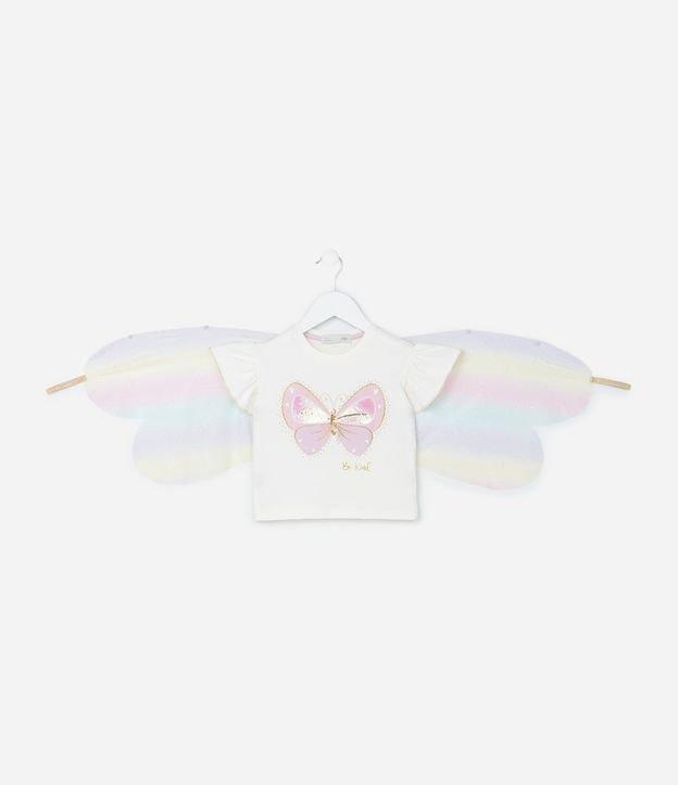 Blusa Infantil com Asas e Estampa de Borboleta - Tam 1 a 6 Anos - 1