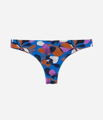 Biquíni Calcinha Básica em Microfibra Floral com Efeito Empina Bumbum