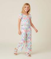 Calça Wide Leg Infantil em Chalis com Estampa Floral - Tam 5 A 14 Anos - 2